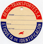 1940s Mexico - Aero Transportes SA Tag