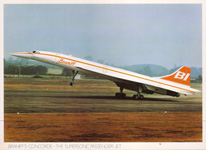 Braniff Concorde Landing Postcard