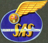 SAS 1950's  Wing & DC-6 Label