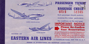 Eastern Airlines 1950s Tkt